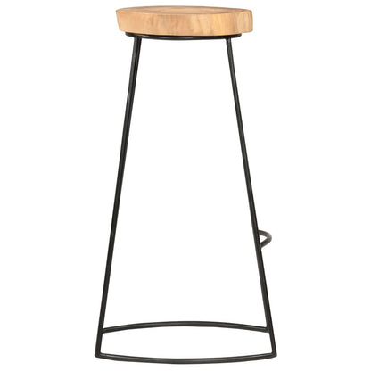 Taburetes De Cocina 2 Unidades Madera Maciza De Acacia_2