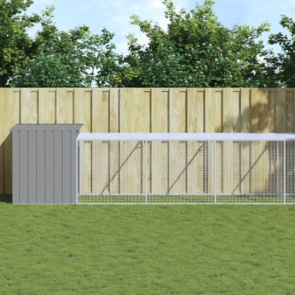 Vidaxl Gallinero Y Corral Acero Galvanizado Gris Claro 110x1221x110 Cm_1