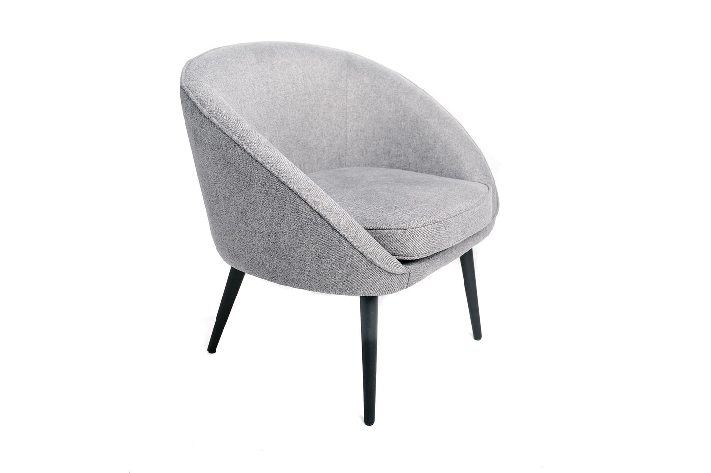 Sillón Lounge Oficina, Dormitorio, Salón Cómodo Tejido Gris Industrial Pata De Madera 73x67x76cm- Muebles De Salón_0