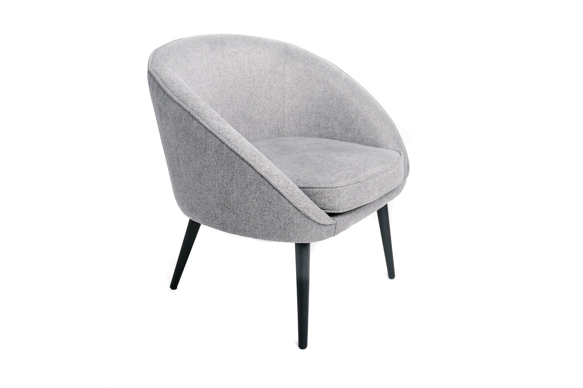 Sillón Lounge Oficina, Dormitorio, Salón Cómodo Tejido Gris Industrial Pata De Madera 73x67x76cm- Muebles De Salón_0