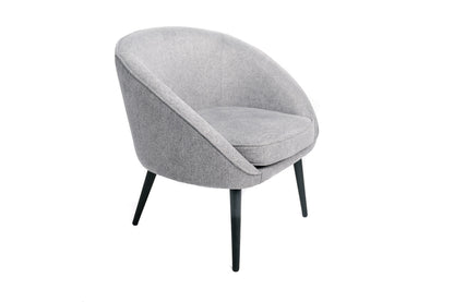 Sillón Lounge Oficina, Dormitorio, Salón Cómodo Tejido Gris Industrial Pata De Madera 73x67x76cm- Muebles De Salón_0