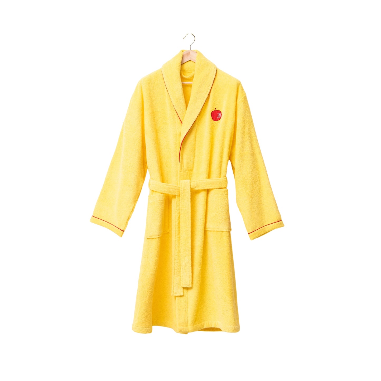 Albornoz M/l 380gsm 100%algodon Amarillo Con Manzana Roja Benetton Fruits Be