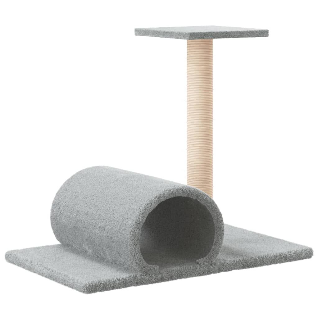 Vidaxl Poste Rascador Para Gatos Con Túnel Gris Claro 60x34,5x50 Cm_4