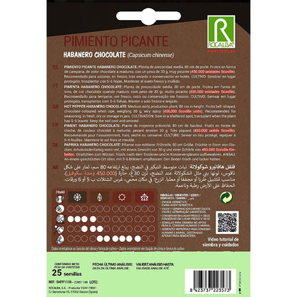 Sementes de pimenta habanero chocolate Rocalba