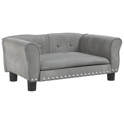 Cama Para Perros De Terciopelo Gris Claro 70x45x30 Cm / Vetonek_0