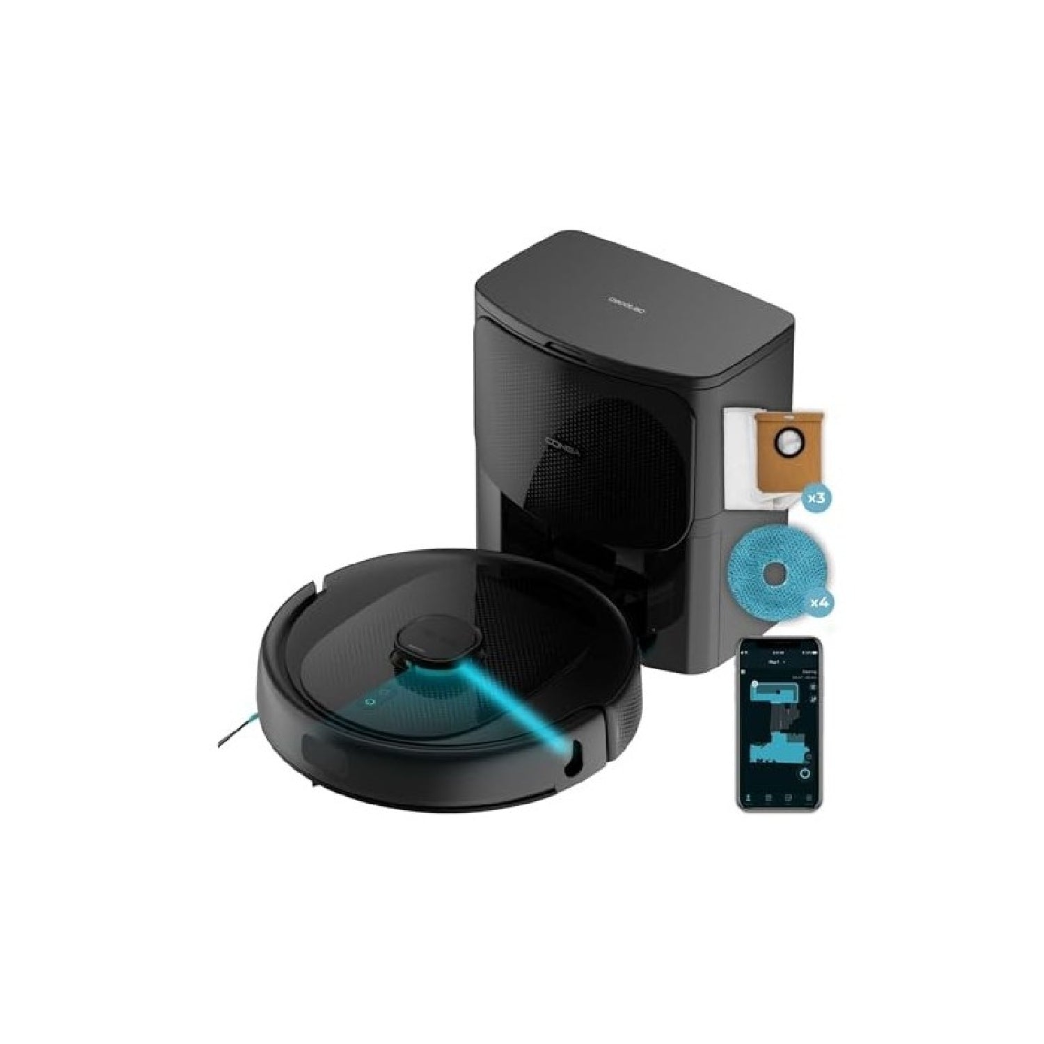 Robot Aspirador Y Friegasuelos Con Base Autovaciado Conga 9590 Spin Revolution Ultra Power Home 10000pa Navegación Láser_0