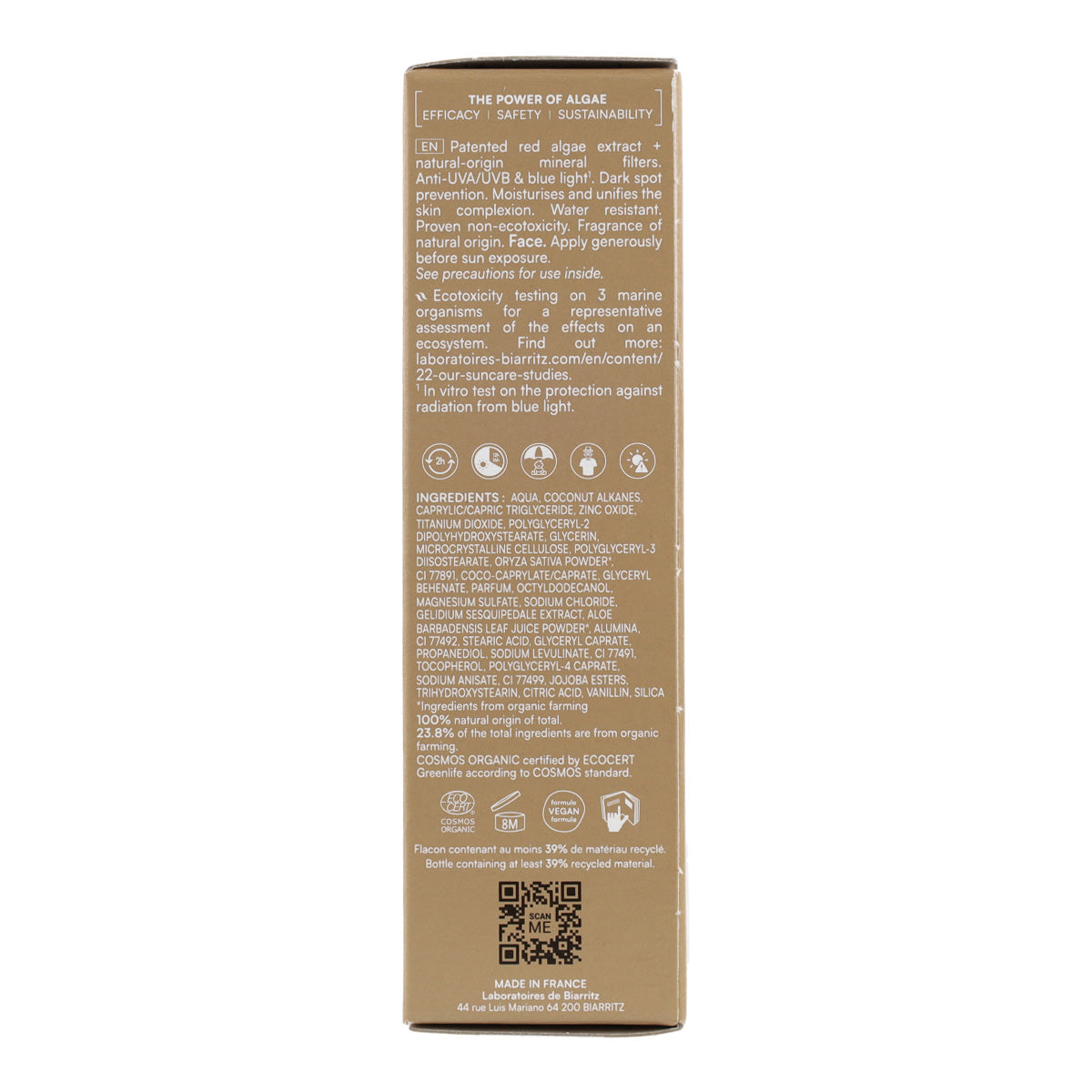 Creme Protetor Solar Facial Bege FPS30 Alga Maris 50 ml