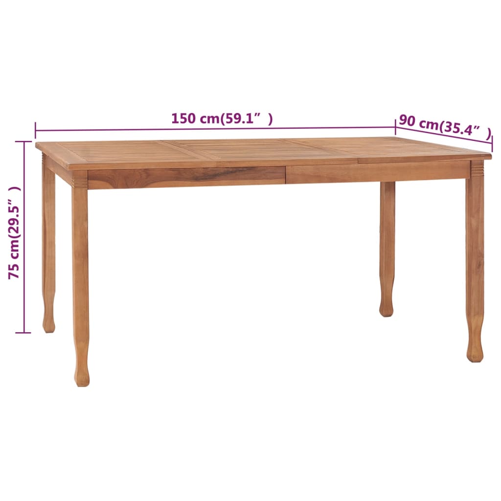Vidaxl Juego De Comedor Para Jardín 7 Piezas Madera Maciza De Teca_5