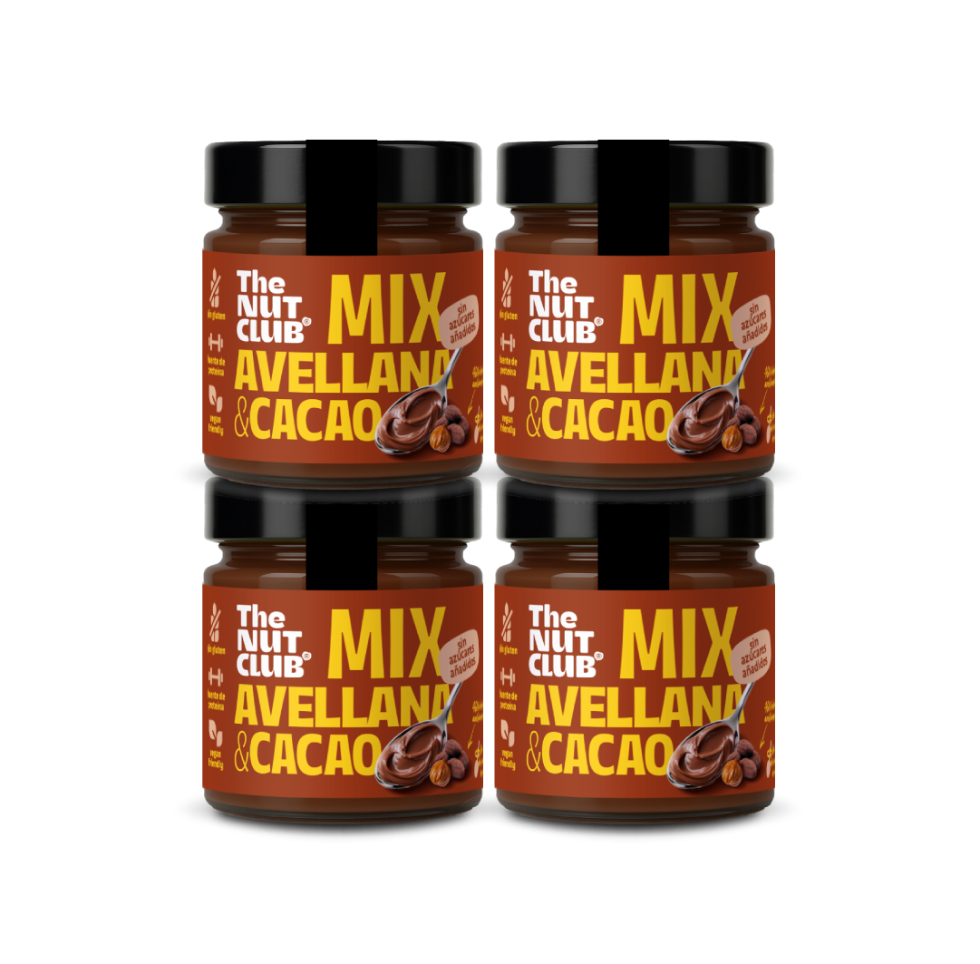 Pack crema de avellanas y cacao 4 uds The Nut Club 800g_0