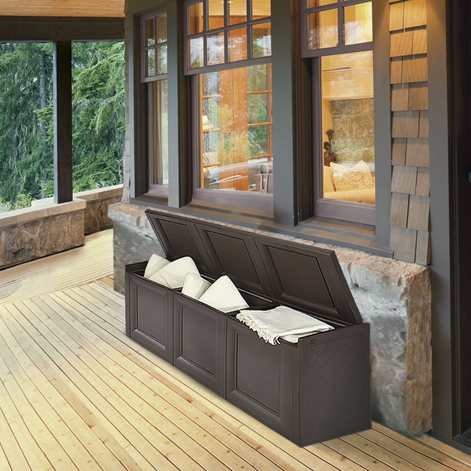 Baúl Omnimodu3 Módulos (sin Separadores Internos Y Sin Patas) Modelo Wengé