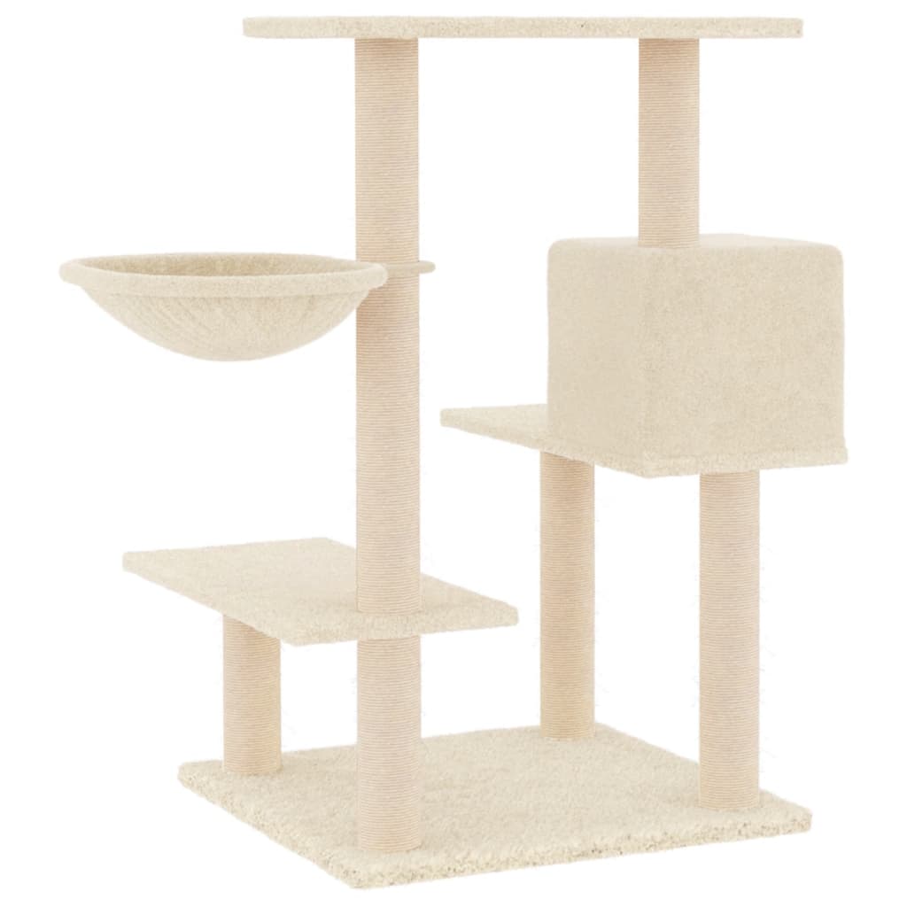 Rascador Para Gatos Con Postes De Sisal Color Crema 82,5 Cm_4