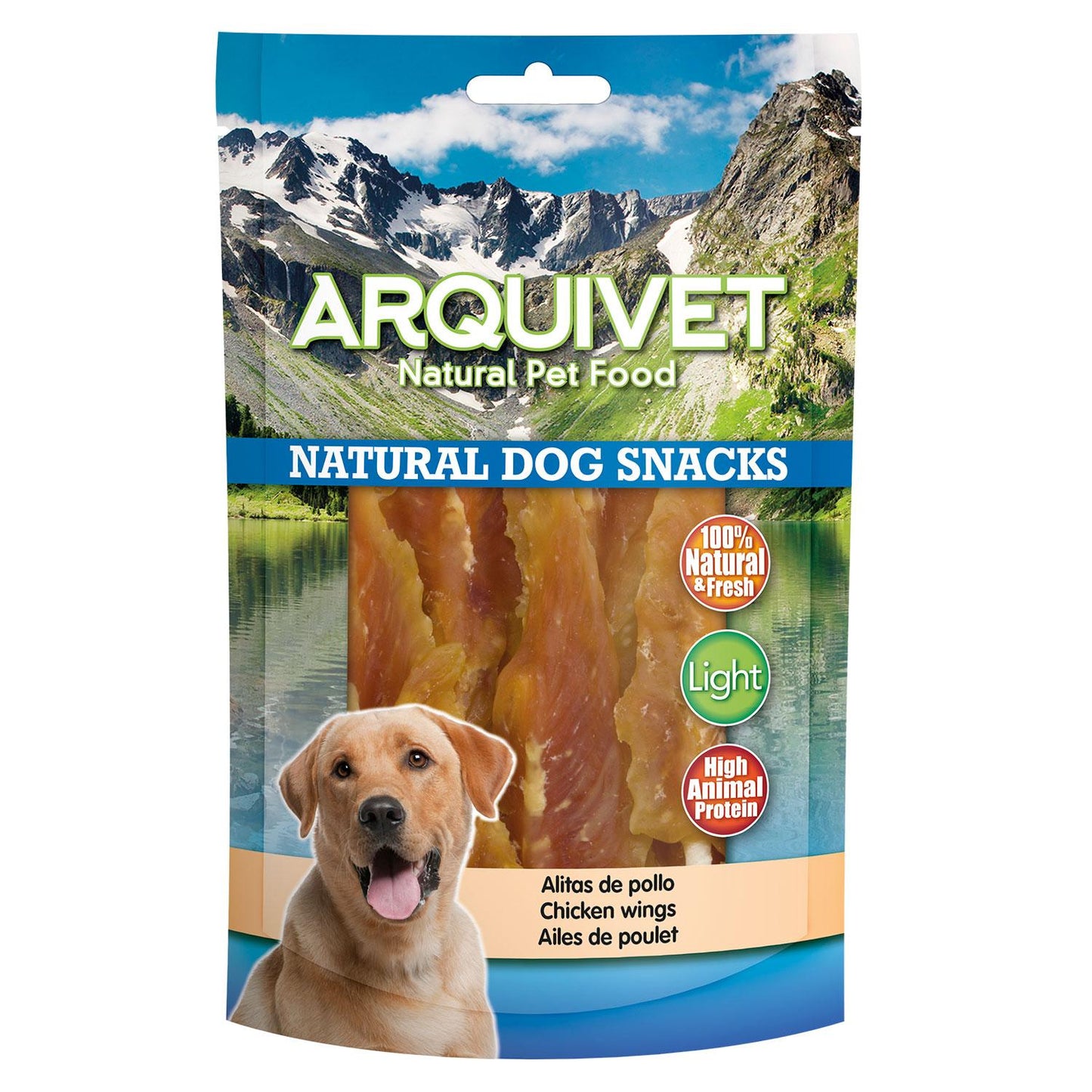 Petisco natural para cães Arquivet asas de frango 100gr
