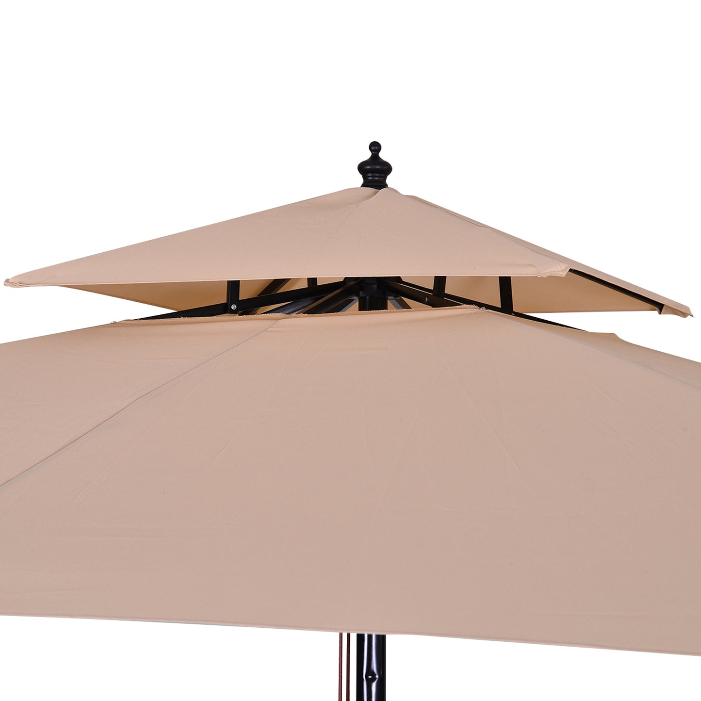 Outsunny Sombrilla De Jardín 3x3x3 M Con Doble Techo Impermeable Beige_3