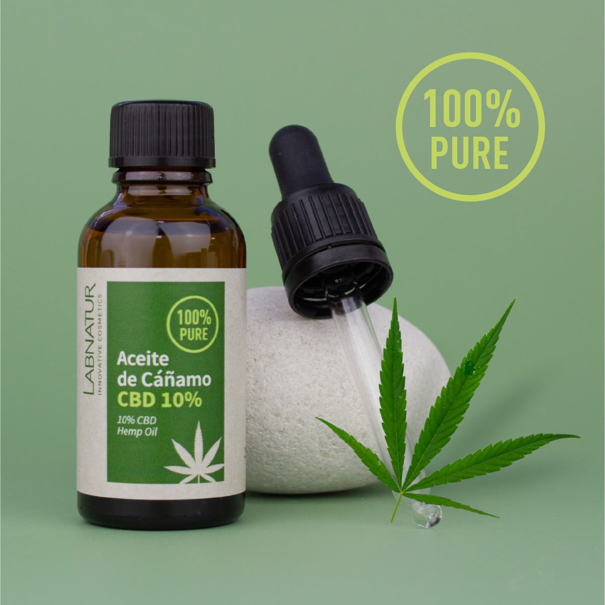 Aceite Puro de CBD 10% Labnatur 30 ml | Cáñamo | Hidratante, Calmante y Reafirmante | Piel Sensible y Madura_2