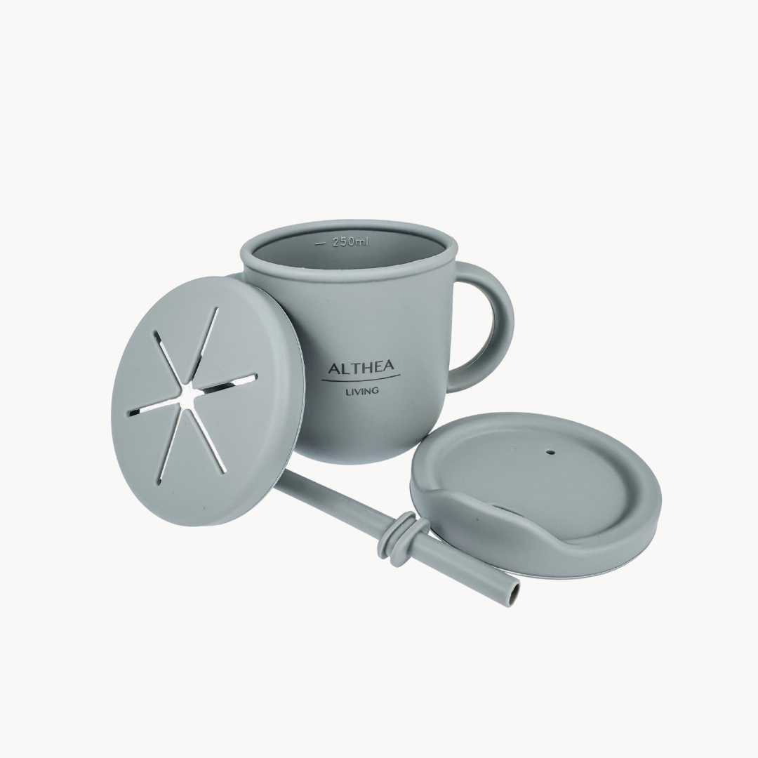 Vajilla De Silicona Orgánica - 15 Piezas - Gris Perla._2