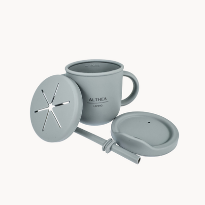 Vajilla De Silicona Orgánica - 15 Piezas - Gris Perla._2