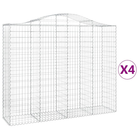 Cestas De Gaviones 4 Uds Forma De Arco Hierro 200x50x160/180 Cm_0