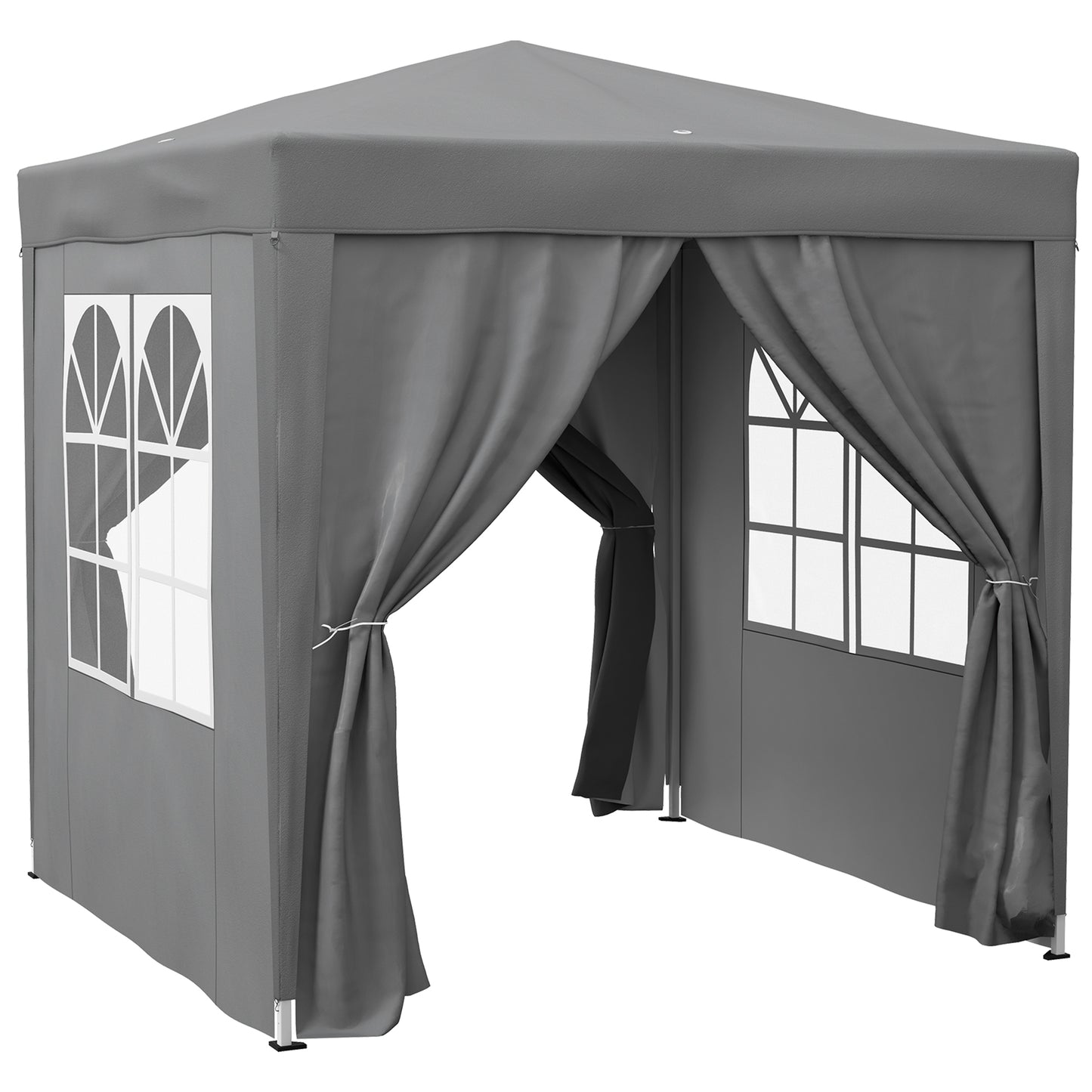 Outsunny Carpa Plegable 2x2m Pop-up Con 4 Paredes Y Bolsa De Transporte Gris_0