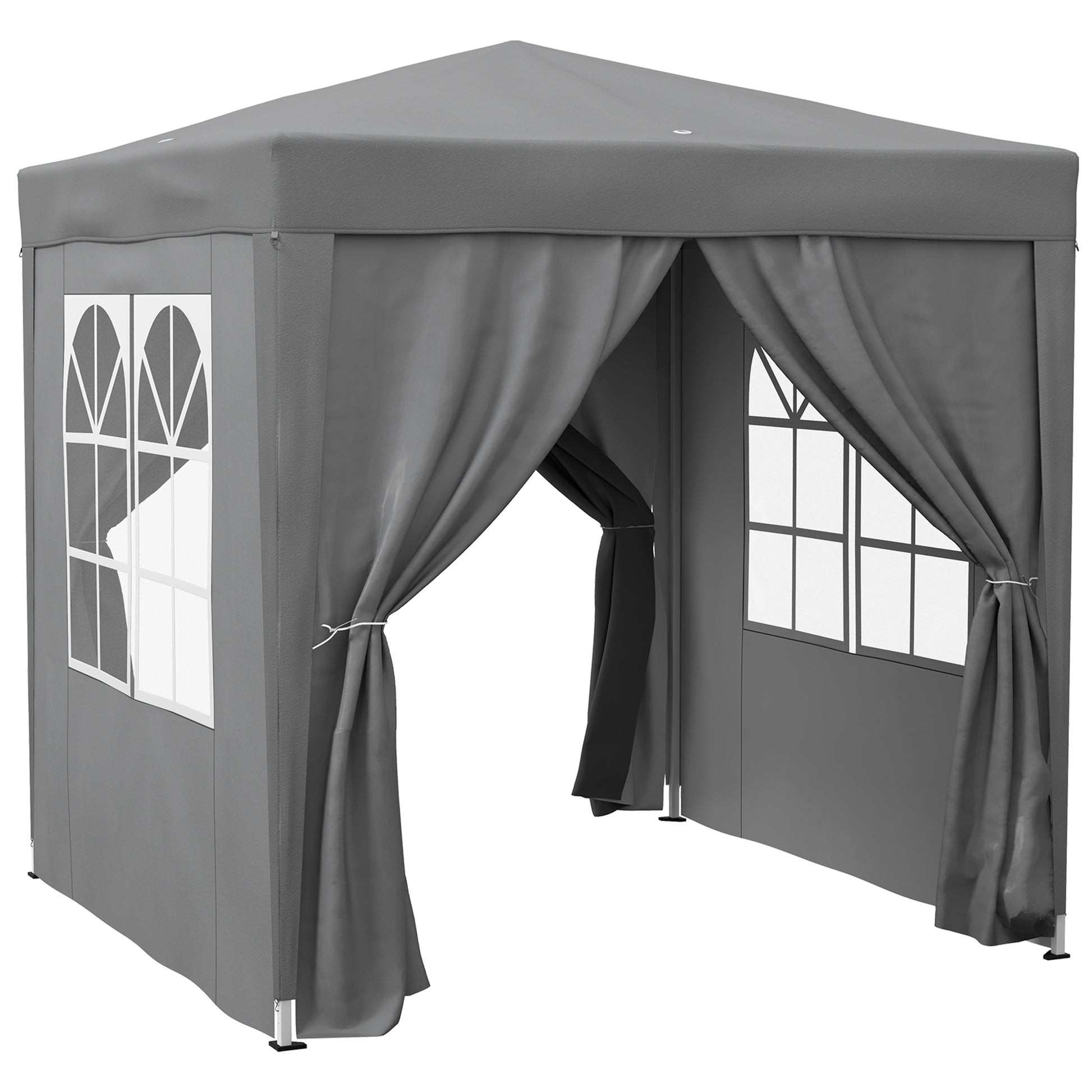 Outsunny Carpa Plegable 2x2m Pop-up Con 4 Paredes Y Bolsa De Transporte Gris_0