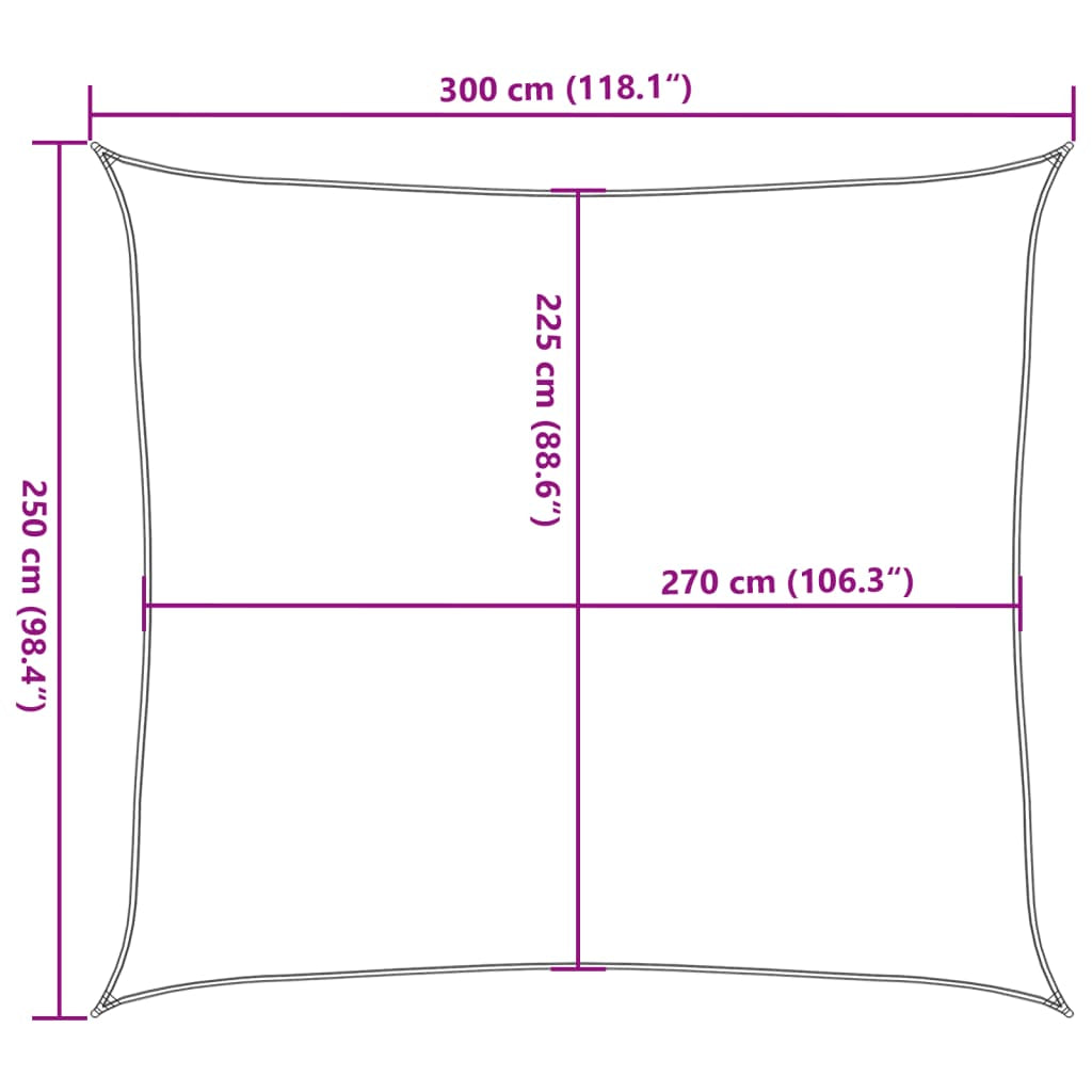 Vidaxl Toldo De Vela Verde Oscuro Hdpe 160 G/m² 2,5x3 M_2