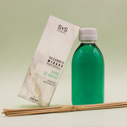 Recambio Mikado Dama de Noche 200 ml con Varillas | Aroma Floral Intenso | Refill Difusor | Larga Duración_1
