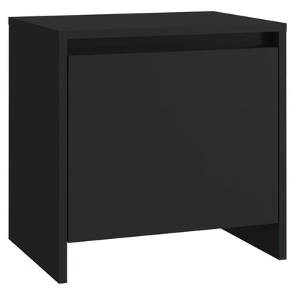 Mesita De Noche Madera De Ingeniería Negro 45x34x44,5 Cm_0