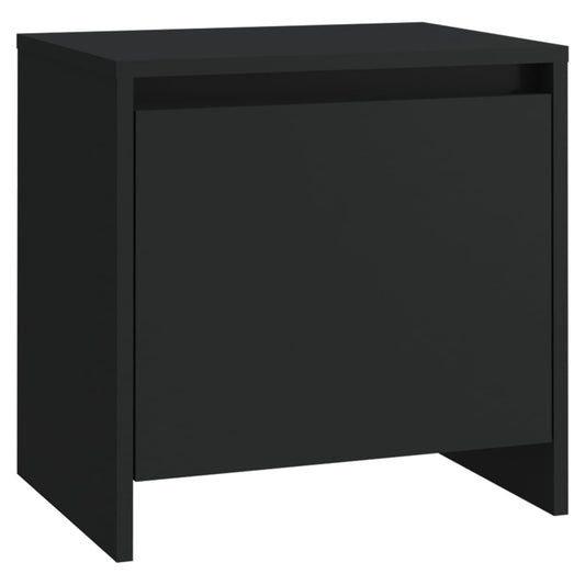 Mesita De Noche Madera De Ingeniería Negro 45x34x44,5 Cm_0