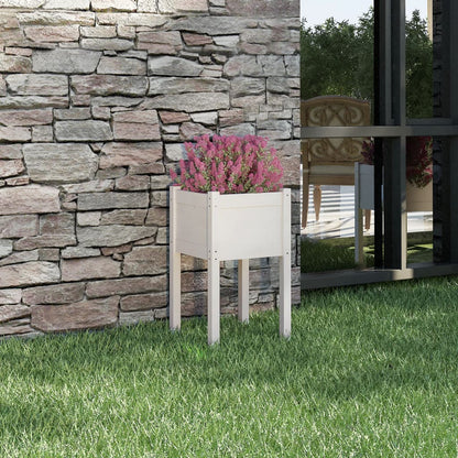 Jardinera De Madera Maciza De Pino Blanco 40x40x70 Cm_1