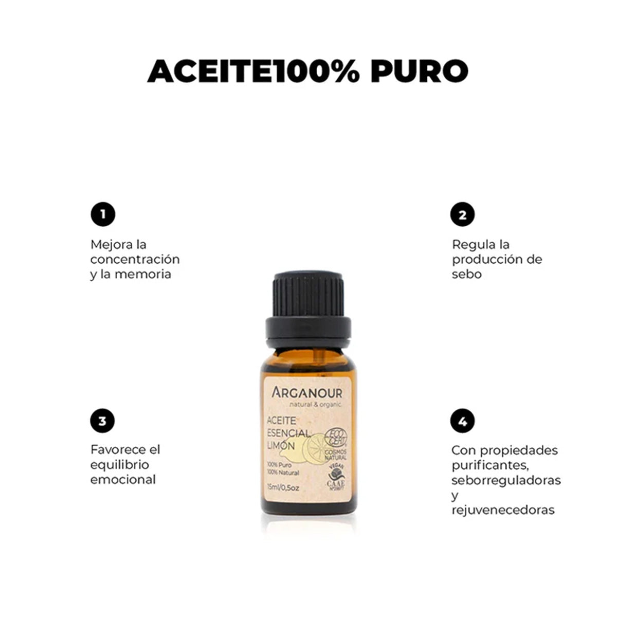 Óleo essencial de limão 100% puro Arganour 15ml