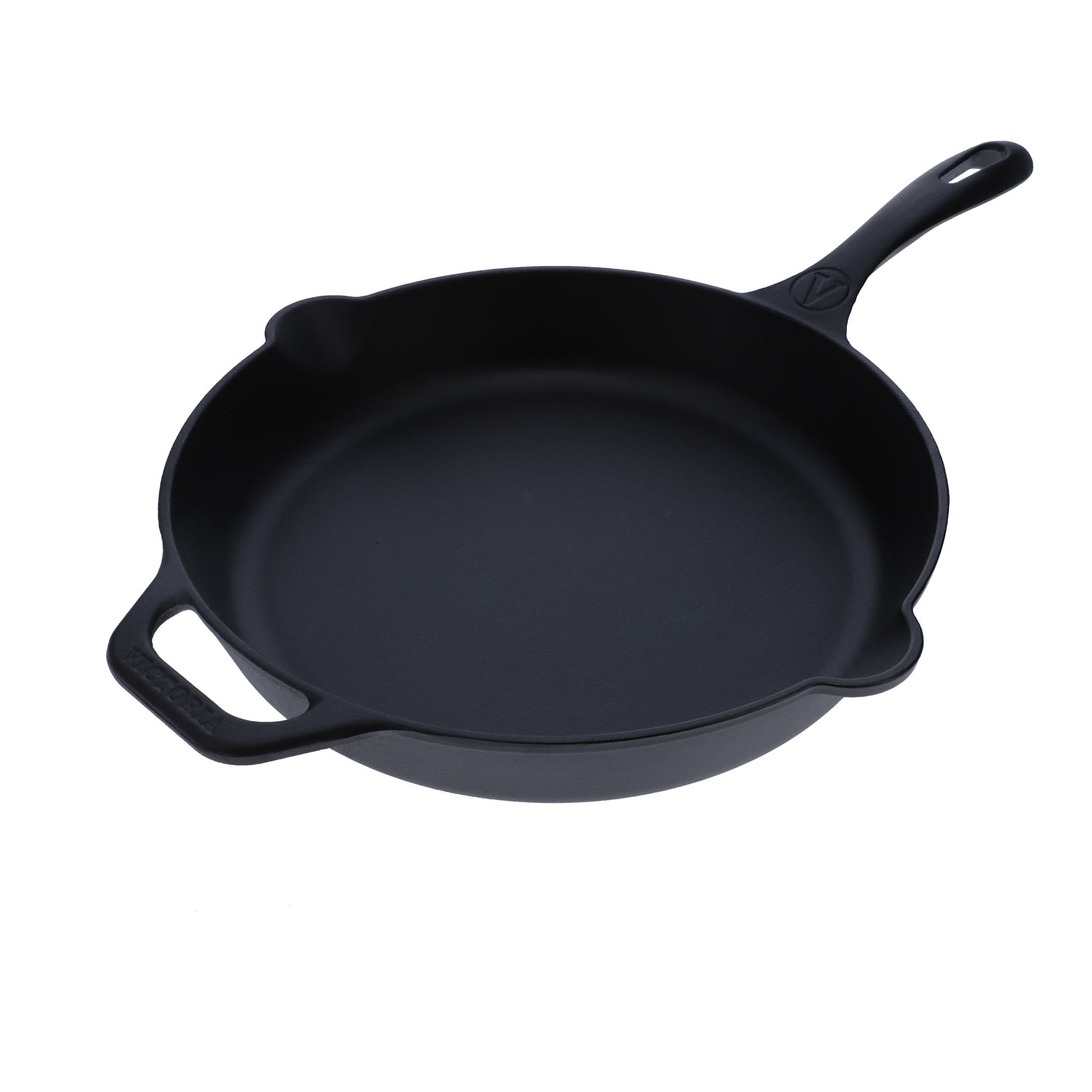 Victoria Sartén Hierro Fundido Esmaltado Inducción 30cm, Apta Fuego, Barbacoa, Horno Cast Iron Skillet, 33644, Negro_0