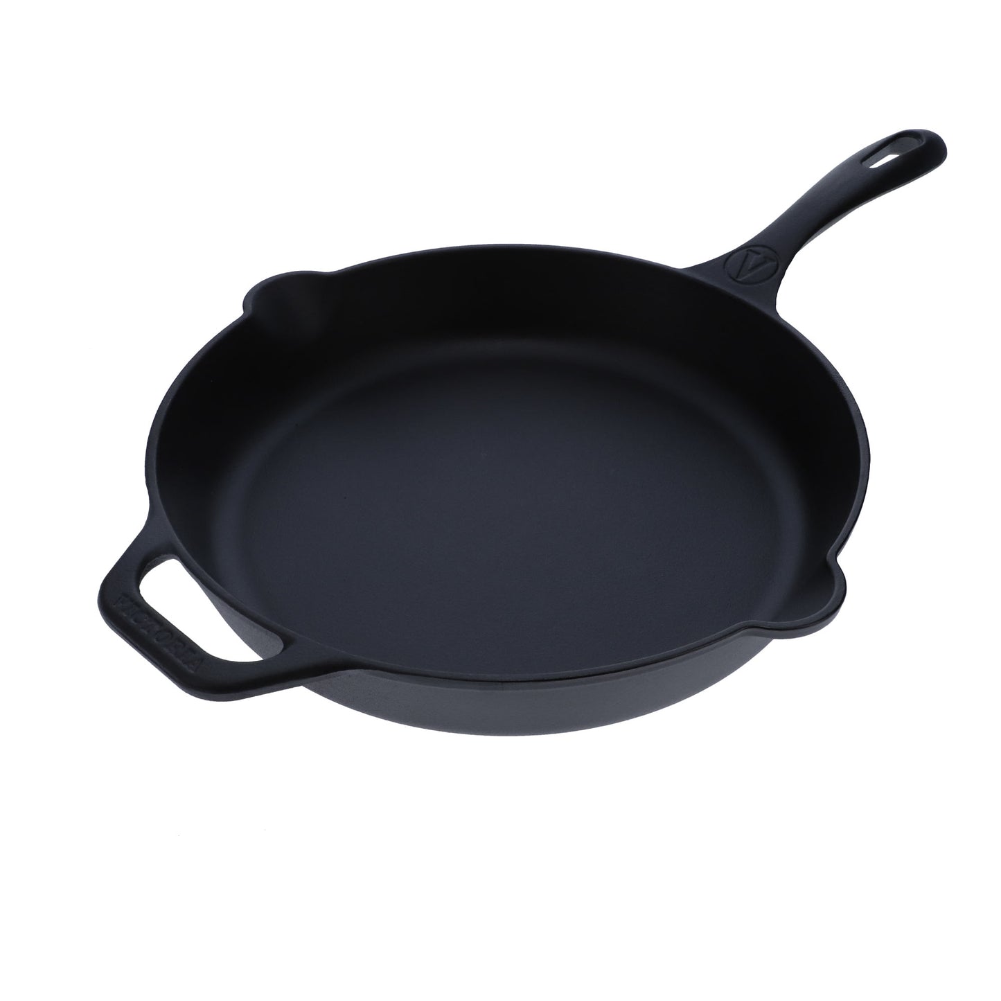 Victoria Sartén Hierro Fundido Esmaltado Inducción 25cm, Apta Fuego, Barbacoa, Horno Cast Iron Skillet, 36270, Negro_0