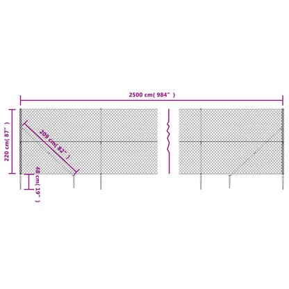 Cerca De Alambre Con Pinchos De Anclaje Plateado 2,2x25 M / Vetonek_0