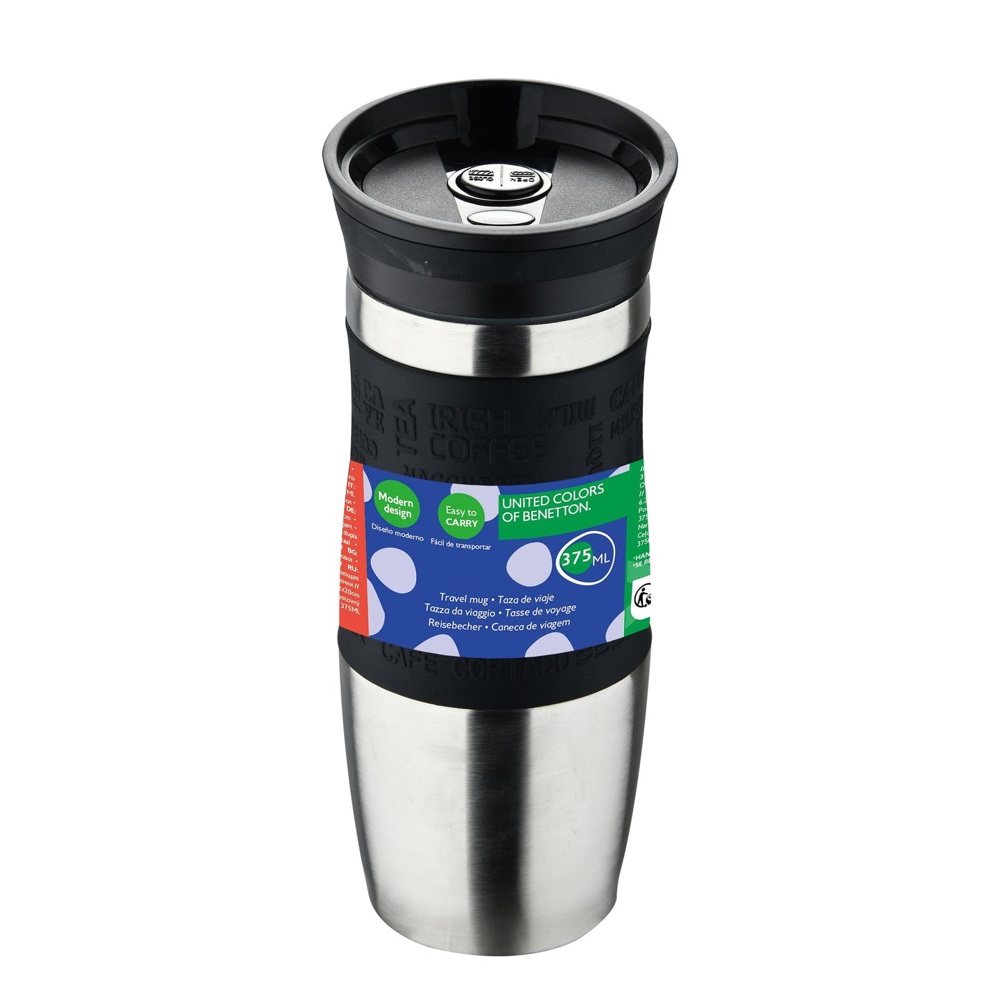 Termo De Viaje 400ml Acero Inoxidable Negro Casa Benetton_1