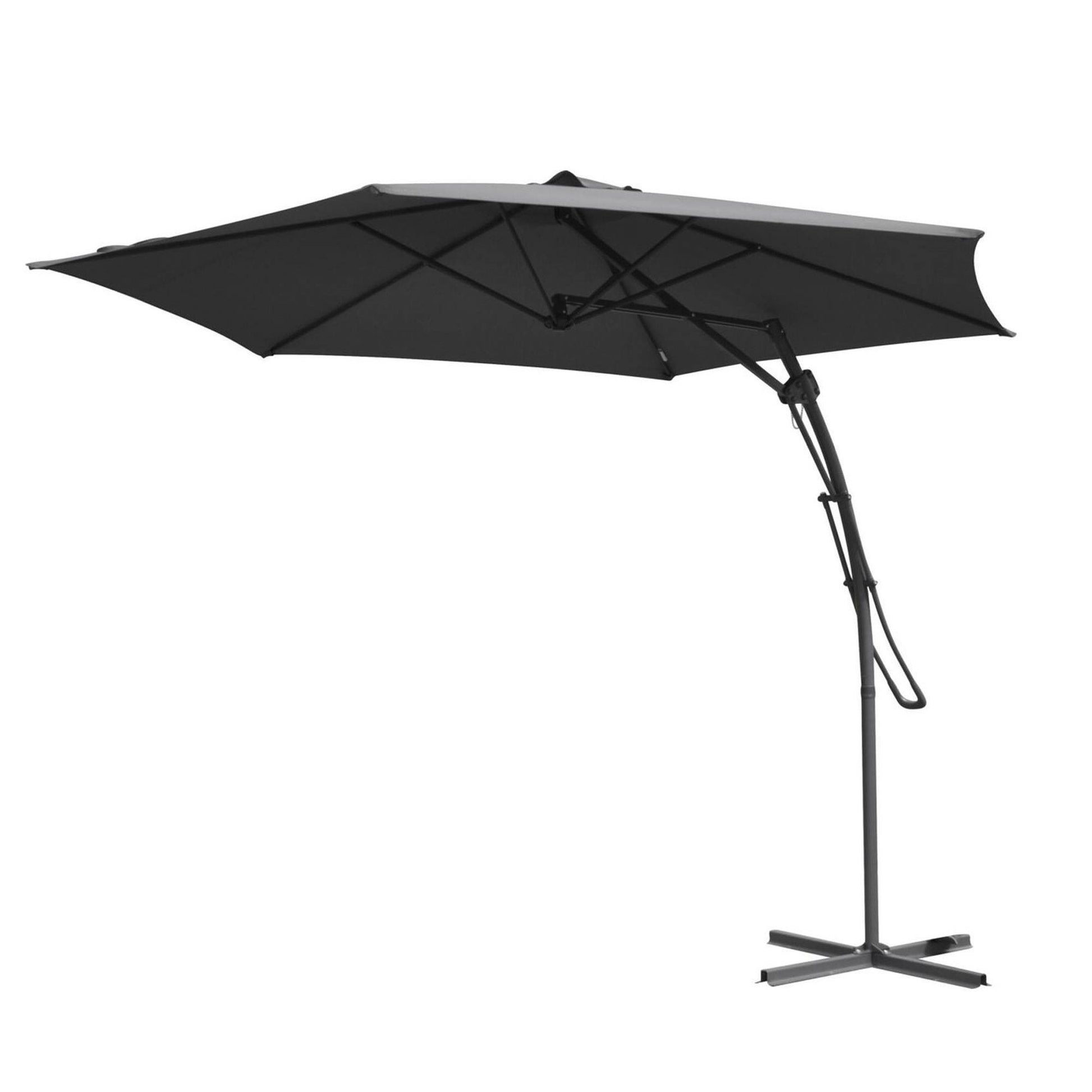 Well Home - Sombrilla Colgante Push Up Ø300cm Gris Oscuro_0