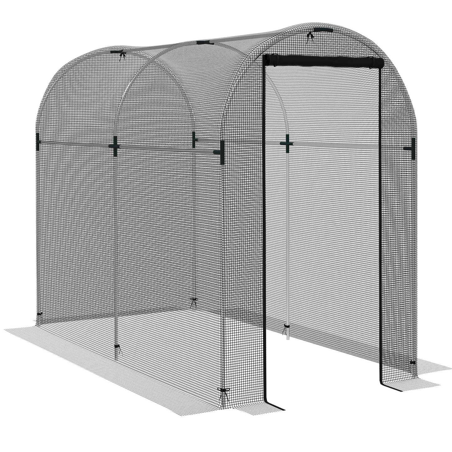 Outsunny Jaula De Cultivo Con 1 Puerta Con Cremallera 120x240x188 Cm Negro_0