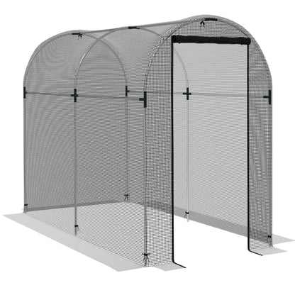 Outsunny Jaula De Cultivo Con 1 Puerta Con Cremallera 120x240x188 Cm Negro_0