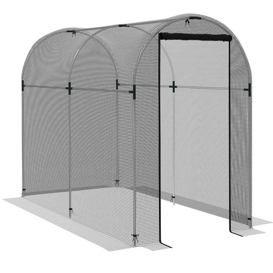 Outsunny Jaula De Cultivo Con 1 Puerta Con Cremallera 120x240x188 Cm Negro_0
