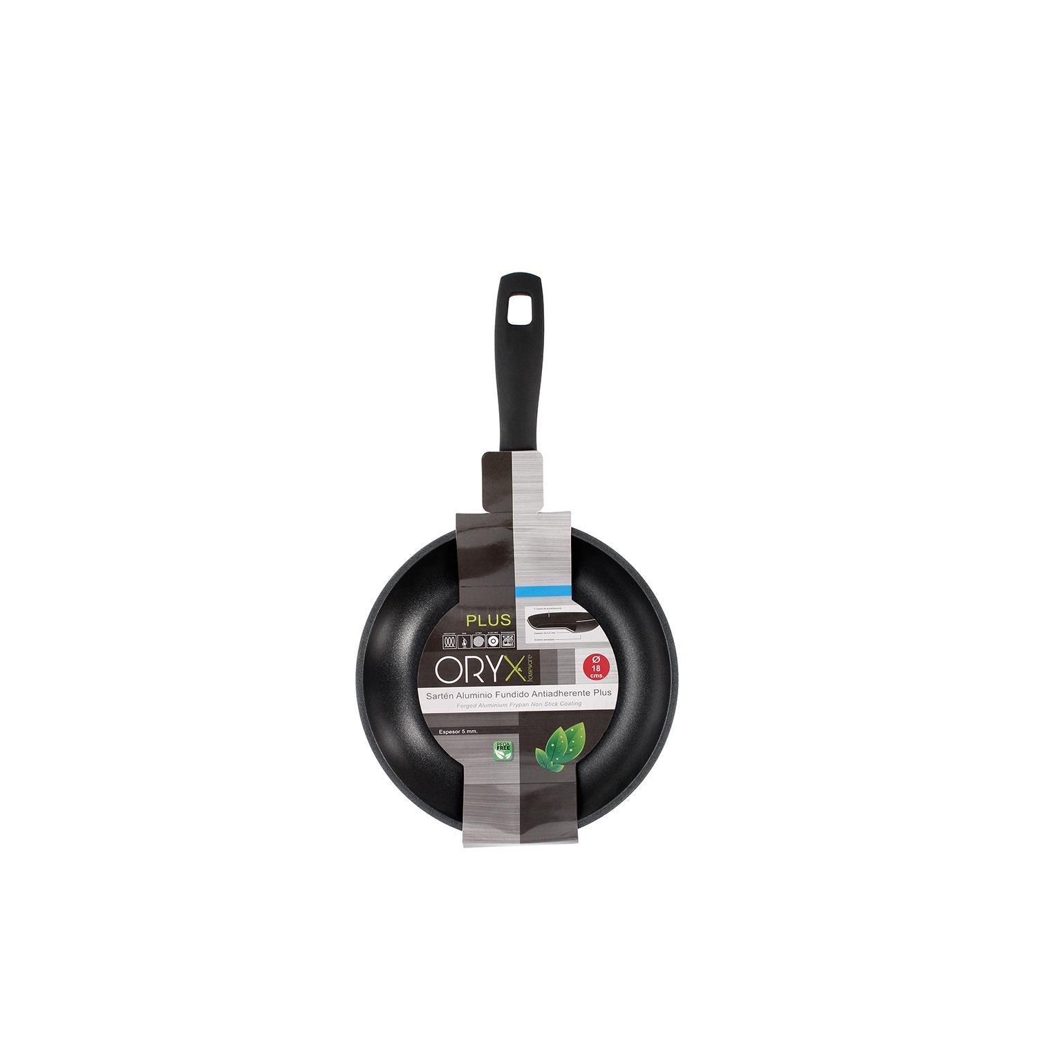Oryx Sartén Aluminio Antiadherente Plus, Forjada, Apta Inducción, Libre Pfoa, Diámetro 18 Cm, Espesor 5 Mm.