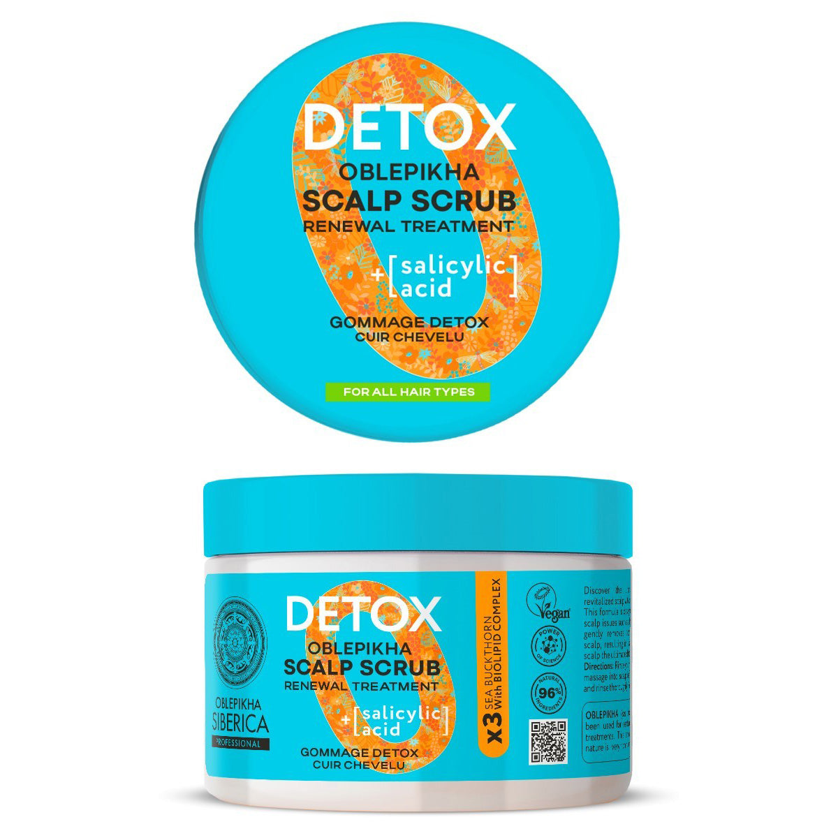 Esfoliante detox para couro cabeludo, Natura Siberica, 300 ml