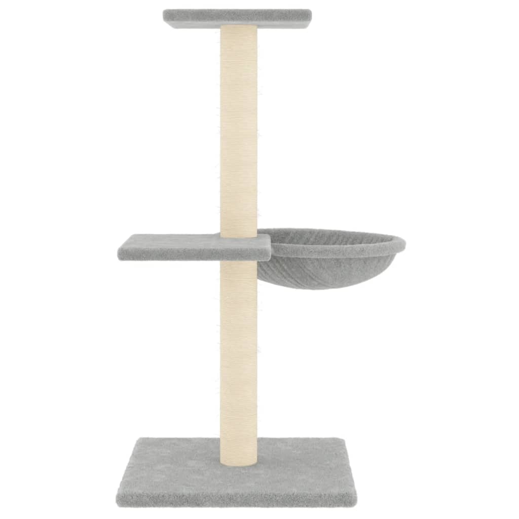Rascador Para Gatos Con Postes De Sisal Gris Claro 72 Cm_3