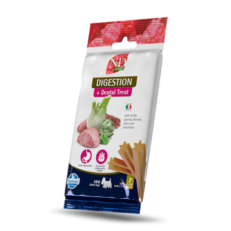 N&amp;D Quinoa Canine Dental Treat Digestão Mini Raças 60 g 7 unidades