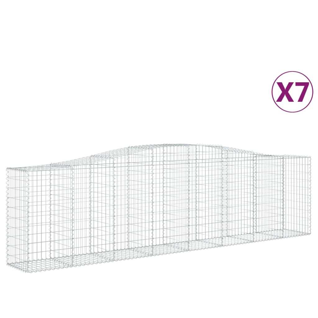 Cestas De Gaviones 7 Uds Forma De Arco Hierro 400x50x100/120 Cm_0
