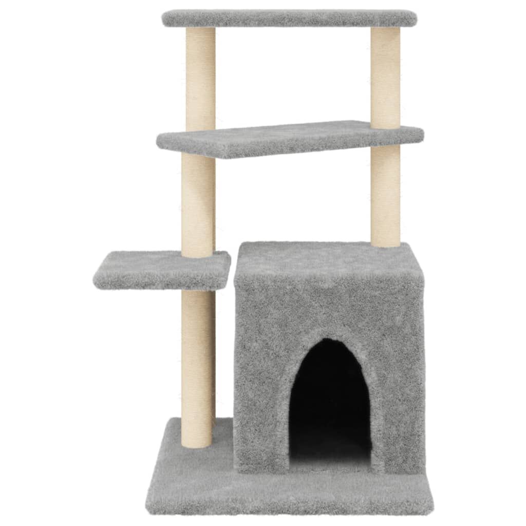 Vidaxl Rascador Para Gatos Con Postes De Sisal Gris Claro 83,5 Cm_3