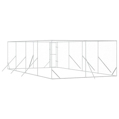 Perrera De Exterior Acero Galvanizado Plateado 4x8x2 M_5