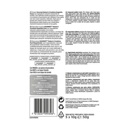 GOURMET Nature's Creations Puré Requintado Líquido com Salmão e Cenoura 5x10g