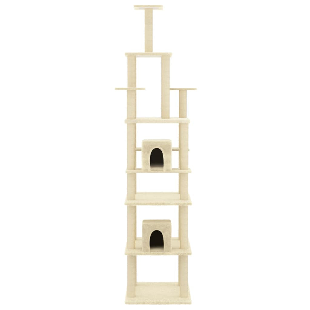 Vidaxl Rascador Para Gatos Con Postes De Sisal Color Crema 216 Cm_3