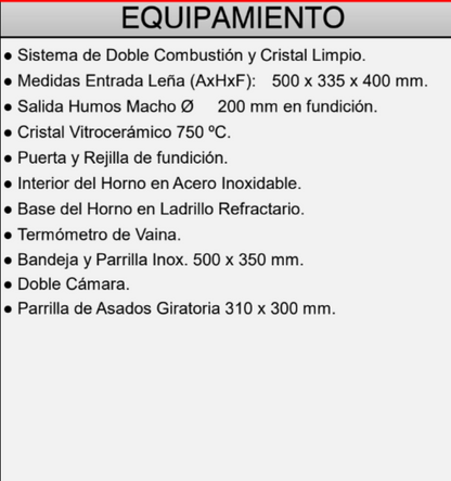 BRICOSOL Horno de leña rincón con bandeja de 50 cm FM MODELO HL-100 RF Interior Fundición_1