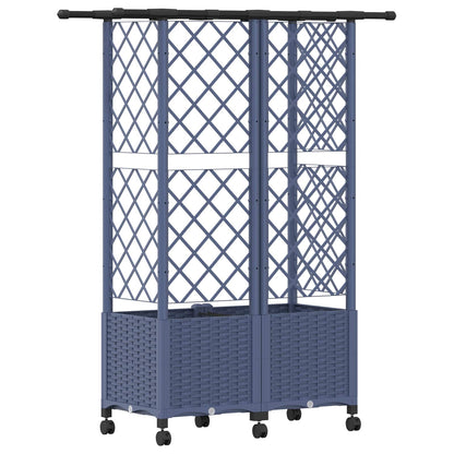 Cama Elevada Con Trellis Y Techo Gris 124 X 40 X 142 Cm Pp_4