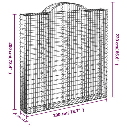 Cestas De Gaviones 3 Uds Forma De Arco Hierro 200x30x200/220 Cm_5