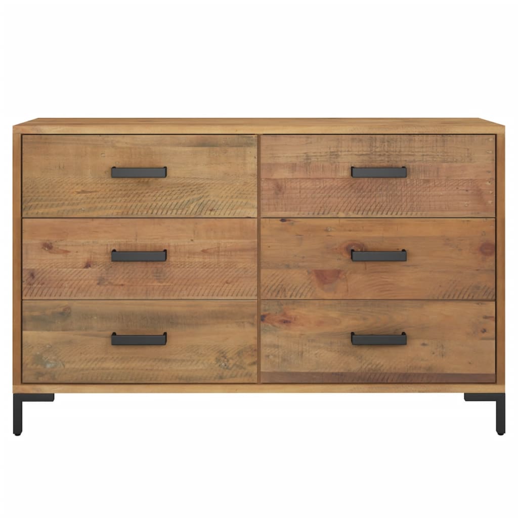 Aparador De Madera Maciza De Pino Marrón 110x35x70 Cm / Vetonek_1